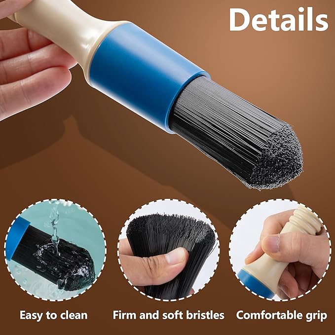 moonoom 2 Pcs Parts Washer Brush with Hose- Wear Resistant Parts Cleaning Brush with 31 Inch Long Hose- Parts Cleaner Flow Through Replacement Brush for Parts Cleaning