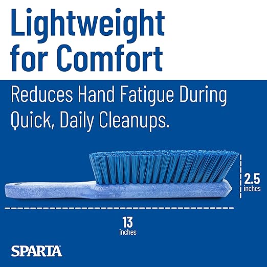 SPARTA Handheld Soft Counter Brush 8 Inch Bristle Span, Multi-Use Dust Brush with 5 Inch Handle for Tables, Countertops, and Delicate Surfaces, Polyester, Blue, (Pack of 6)