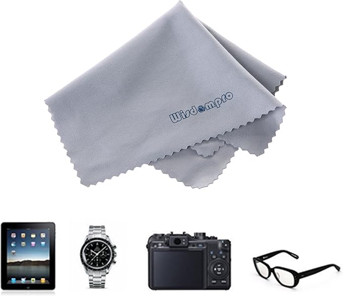 Wisdompro 12-Pack 4.75 x 4.75 Inches Microfiber Cleaning Cloth for Camera Optical Lens, Glass, Cell Phone, iPad, Tablet, Laptop, LCD TV, Computer Screen, Monitor and Other Device Surface
