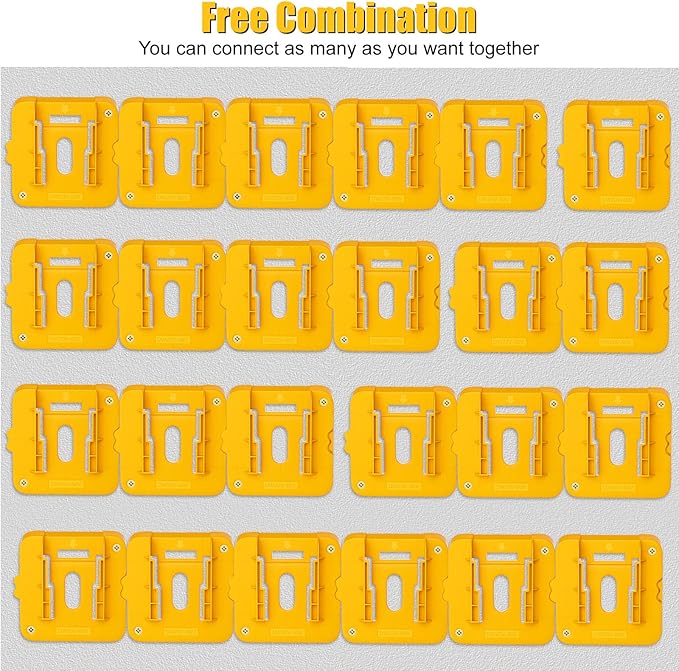6 Pack Battery Mount Holder Compatible for Dewalt 20V 60V Battery Holder Fit for DCB200 DCB203 DCB206 Batteries Wall, Work Van, Shelf, Toolbox