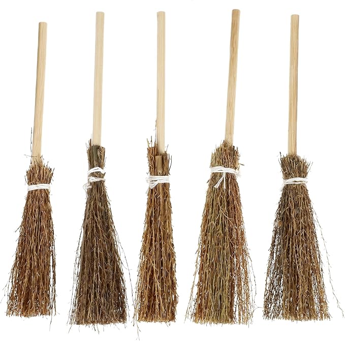 TOYANDONA 5pcs Dollhouse Miniature Broom Mini Broom Dollhouse Furniture Props Micro Landscape Decor