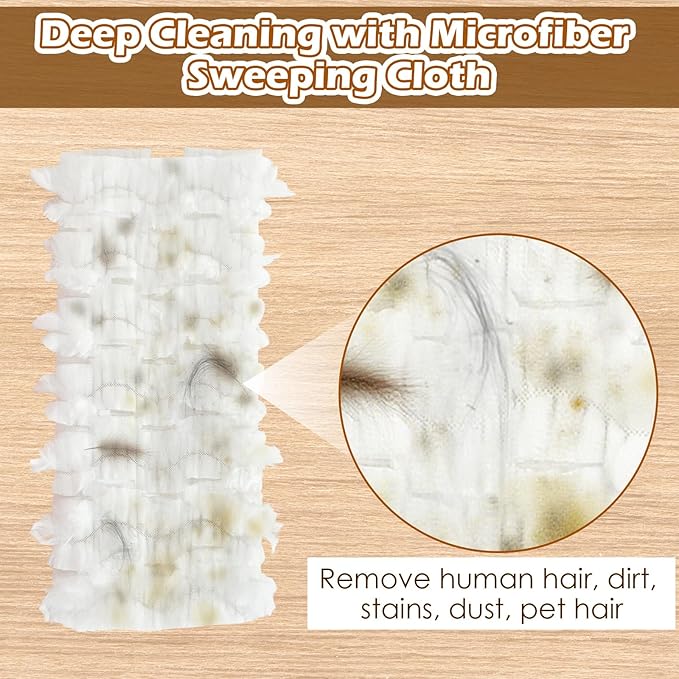 50 Count Dry Sweeping Cloths Compatible with Swiffer Sweeper Mop, Heavy Duty Pet Sweeping Pads Refills, Disposable Duster Mop Pads Refills for Hardwood Floor Dust and Pet Hair Cleaning