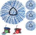 4 Pack Spin Mop Head Replacement for O Cedar RinseClean Spin Mop Refill, Mop Replace Head for Only 2-Tank System, Fluffy Microfiber, Machine Washable