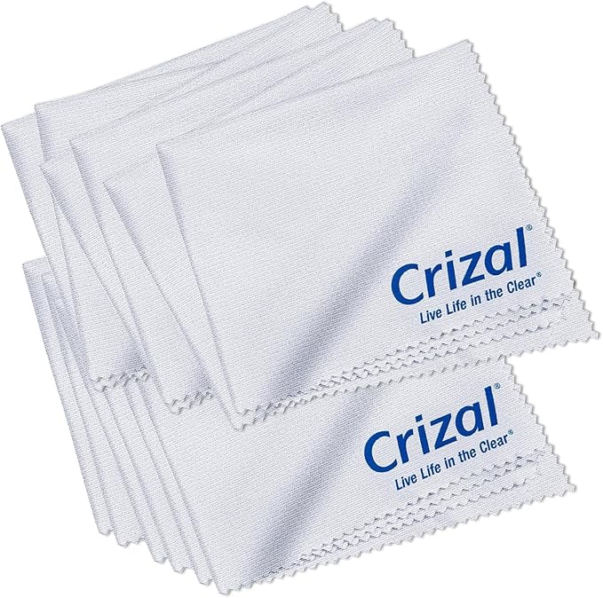 Crizall Eyeglass Cleaning Cloths – 12 Pack Premium Microfiber – Safest Cloth for AR Lenses – #1 Doctor Recommended for Eyeglasses, Screens & Cameras