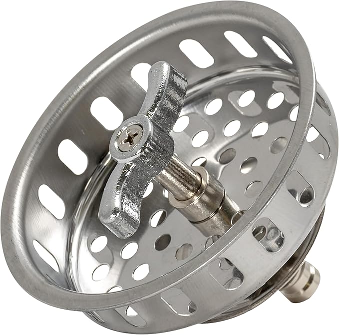 EZ-FLO Replacement Basket, Threaded-Post Spin and Seal, Stainless Steel, Fits 3-1/2 in Drains, 30047