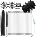 35Feet Chimney Sweep Kit,6 in Brush Head,Dryer Vent Cleaner Kit, Chimney Sweep&Chimney Cleaning Kit, Rotary Chimney Cleaning System for Flue/Fireplace/Sewage Pipe/Hood with 27 Nylon Flexible Rods
