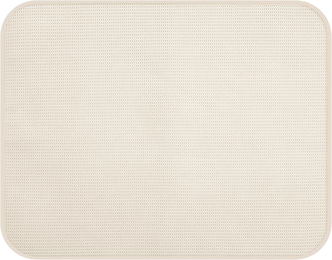OGGI Absorbent, Reversible Microfiber Dish Drying Mat for Kitchen, Dish Drying Pad, 18 Inch x 24 Inch, Extra Large, Ivory