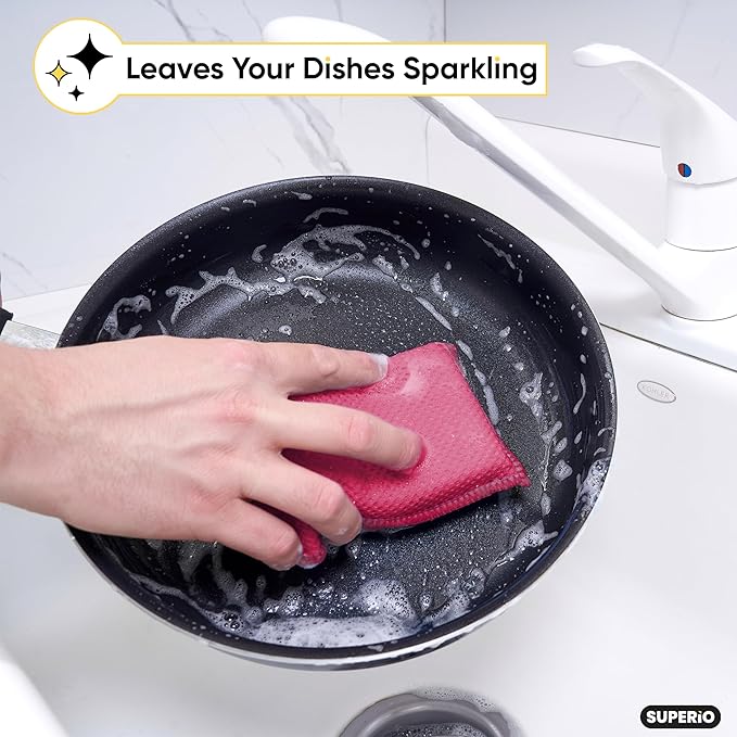 Microfiber Sponges for Dishes Kitchen Sponges Non-Scratch Sponge Dish Scrubber Heavy Duty Household Cleaning Sponges Multi-Purpose Cleaning Supplies Dish Sponge Kitchen Sponges Pack of 9