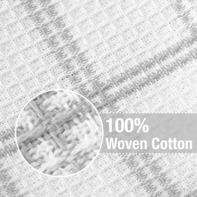 T-Fal Premium Waffle Dish Cloths: Highly Absorbent, Super Soft Long Lasting - 100% Cotton, 12"x13" Towel for Cleaning & Drying, (8-Pack), Gray