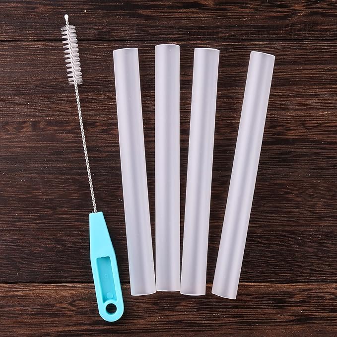 Straws Replacement for CamelBak eddy+14 oz Kids Water Bottle,CamelBak Eddy+ Straw Replacements,Accessories Set Include 4 BPA-FREE Straws and 1 Straw Cleaning Brush(14OZ)
