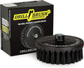 Outdoor Concrete Brush - Driveway Cleaner Scrub Brush for Rotary Polisher – 7 Inch Black Ultra Stiff with Nylon Bristles - Brick Cleaner Scrubber for Variable Speed Polisher - Concrete Floor Scrubber