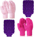 6 Pcs Microfiber Dusting Mitt Gloves for Plants Washable Dusting Gloves for House Cleaning Furniture Car Washing