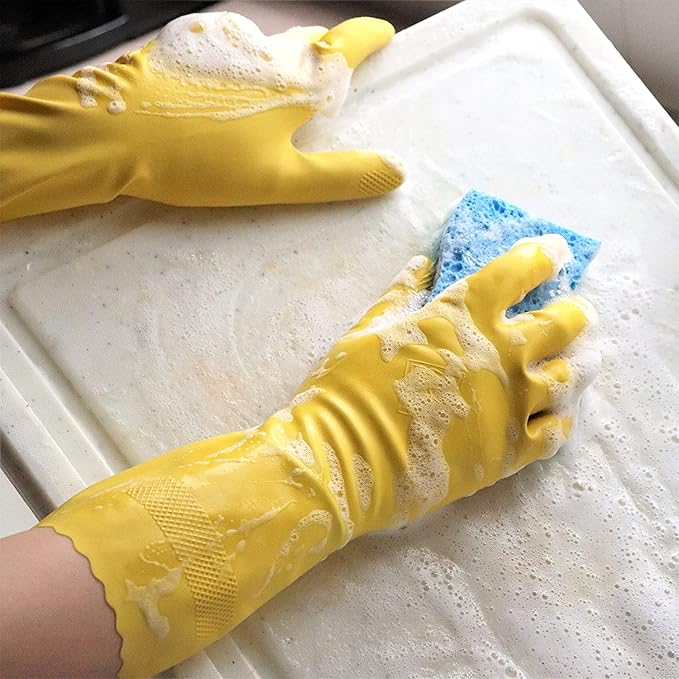 Playtex HandSaver Reuseable Rubber Cleaning Gloves (Medium, 12 Pairs), Everyday Protection Reusable Household Gloves