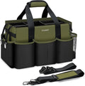 Ytonet Wearable Cleaning Caddy Organizer with Handle & Shoulder Straps, Large Cleaning Bag for Housekeepers, Kitchen Supplies Organizer with Dividers, Under Sink & Car Detailing Bag, Green