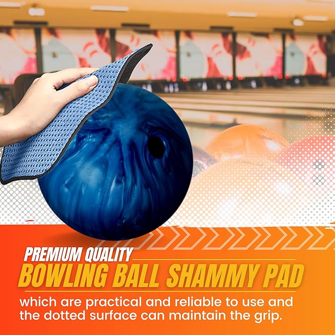 TonGass (3-Pack Multicolor Microfiber Bowling Ball Towel - 10"x8" Premium Quality Bowling Ball Shammy Pad with Easy-Grip Dots - Clean from Dirt and Oil to Improve Grip and Precision