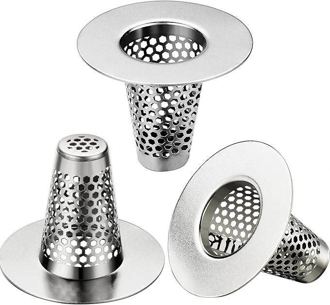 Bathroom Sink Drain Strainers for 1.1"-1.25" Depth Than 1.6" Drain Hole Catcher for Bathroom Sink,Laundry, Utility, RV Sink.Small Conical Bathroom Sink Strainer Basket