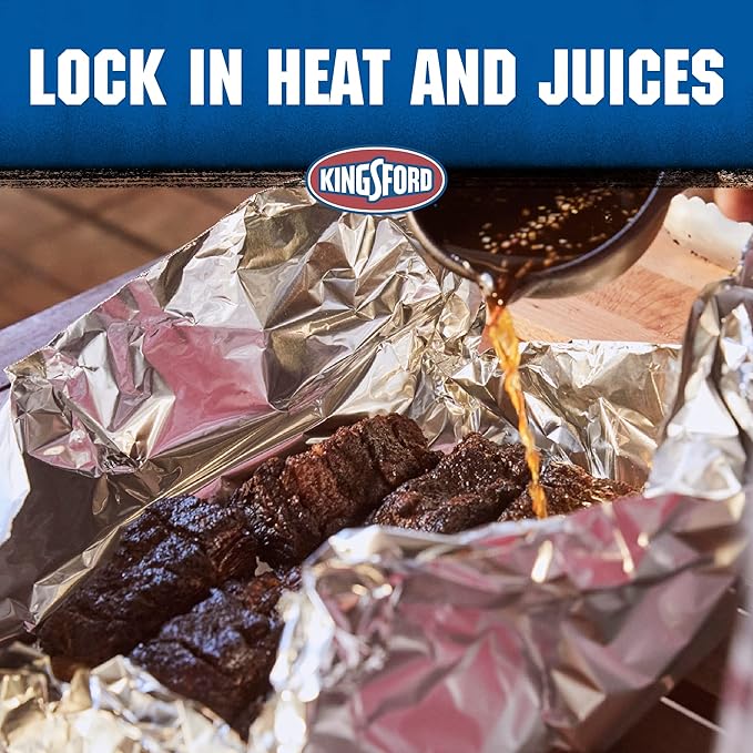 Kingsford Heavy Duty Aluminum Grilling Foil | Durable Aluminum Foil for Grilling, Cooking, Steaming, and Food Storage, 45 Sq. ft Roll