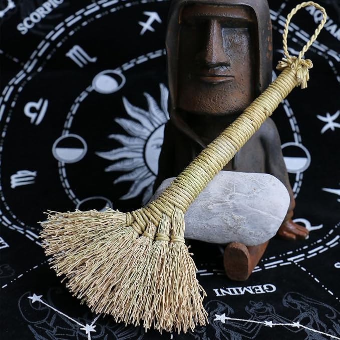 Witch Altar Mini Broom - Wiccan Tools for Healing Energy Cleansing Altar Decoration (Original Appearance)