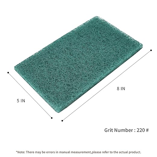 Green Scuff Pads - 10Pcs Scotch Brite - Very Fine Grade Hand Pads General Purpose Sanding Hand Pads 200 x 125mm/8" x 5"