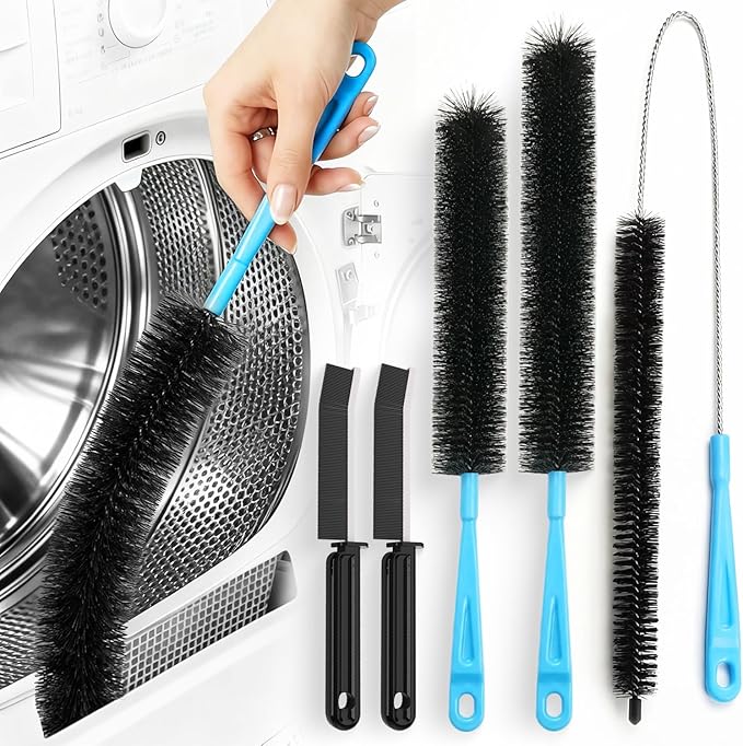 Holikme Dryer Vent Cleaner Kit - 5 Piece Flexible Snake Tool for Lint Removes&Sewer Set Brush Clog Remover,for Toilet, Kitchen Sink, Bathroom Bathtub,Long Drain Brush