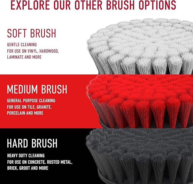 Hoover 6 inch Soft Bristle Cleaning Brush for Delicate Surfaces, Gentle Whole Home Surface Treatment, Scrubber Drill Attachment for Deep Clean (Pack of 4)