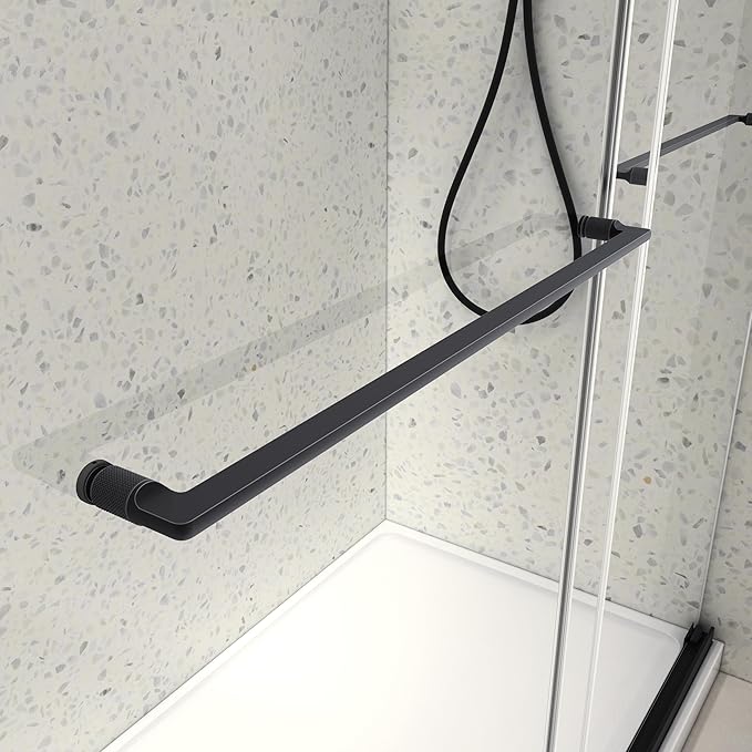 Favfurish Frameless Shower Door 54"x76"-5/16"(8mm) Tempered Glass Double Sliding Bathroom Door,Matte Black,Adjustable Soft Closing Design for Spa,Bathrooms (SGCC Certified)