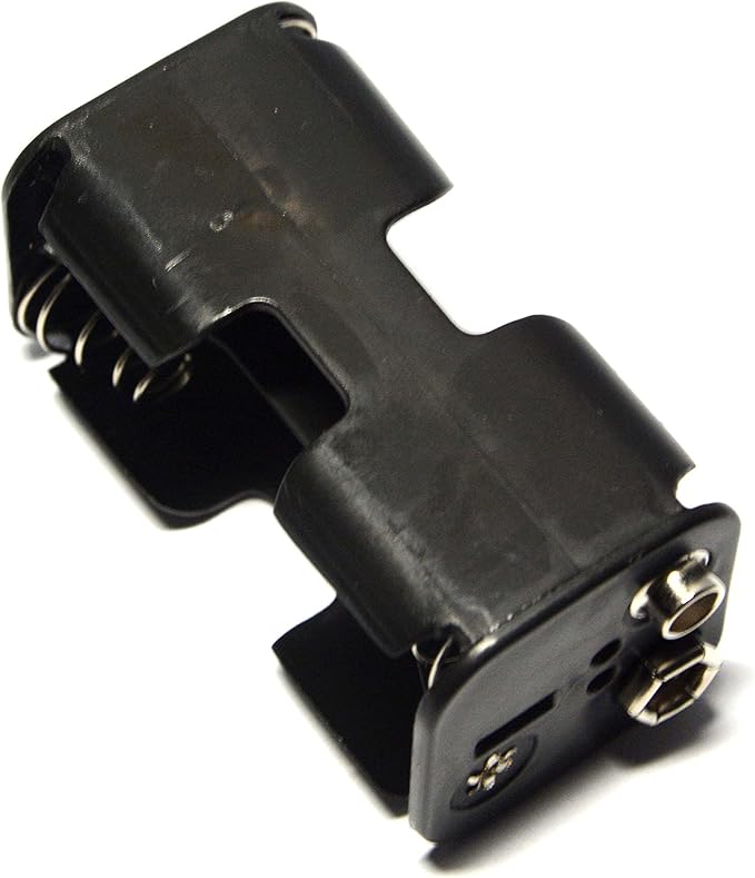 3 Pcs 4 x 1.5V (6V) AA Battery Holder Leads with 3 Pcs 9V I Type Snap Connector Plastic Housing Two Layers Battery Case