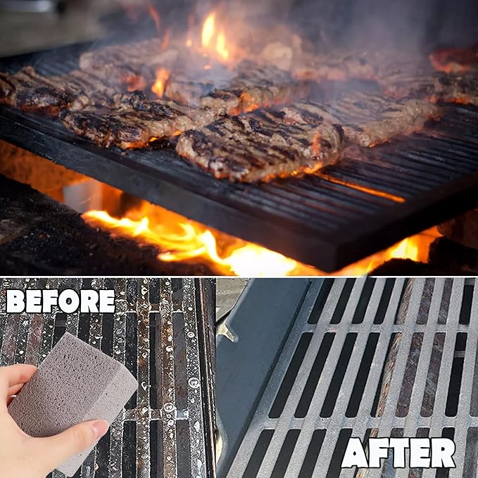 KAYCROWN Grill Griddle Cleaning Brick Block, Grill Cleaning Brick Removing Stains for Flat Top, Sink, BBQ Grill Cleaner, Pumice Griddle Cleaning Stone Griddle Scraper Cleaner, 4 Pack