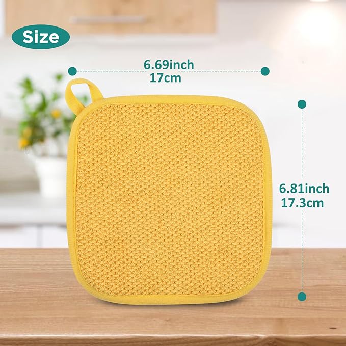 Microfiber Dish Drying Mat, Super Absorbent Kitchen Dish Drying Pad, Reversible for Countertop, 7*7 inch Yellow