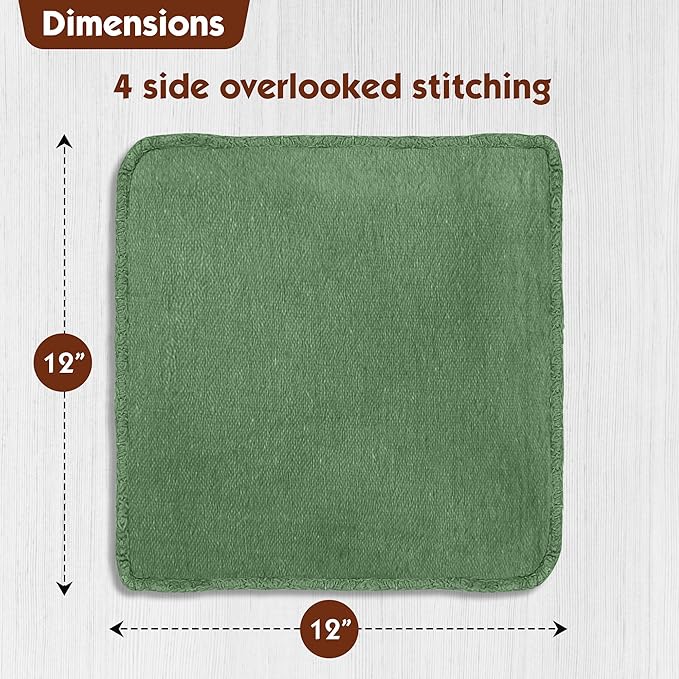 Nabob Wipers Auto Mechanic Shop Towels 25 Pack Bulk Shop Rags 100% Cotton Size 14"x14" Commercial Grade (25 Pack, Green)
