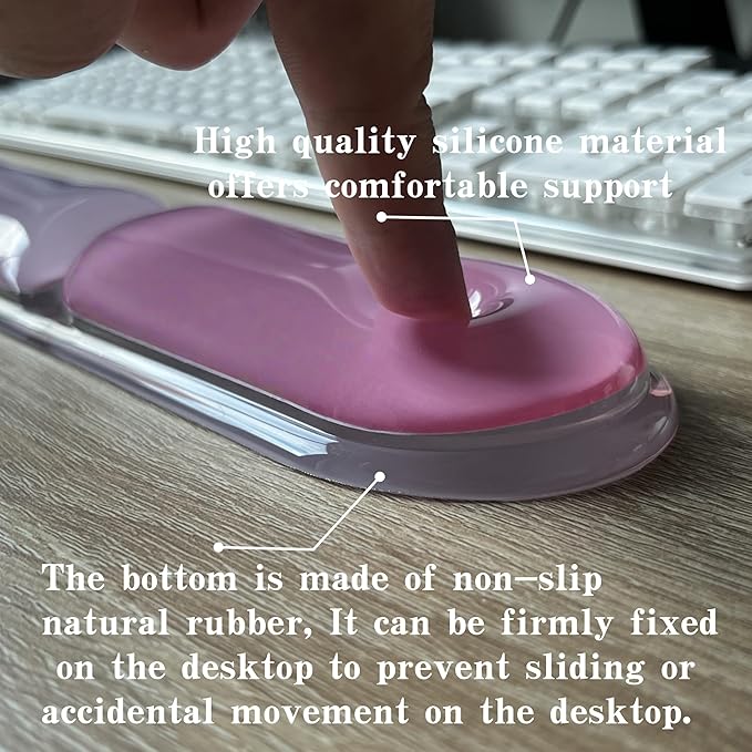 Ergonomic Cooling Gel Wrist Rest Pad for Computer Keyboard and Mouse, Arm Support with Non-Slip Base for Desk Cute Accessories (Classic, Red, Suitable for Keyboardand Mouse Set)