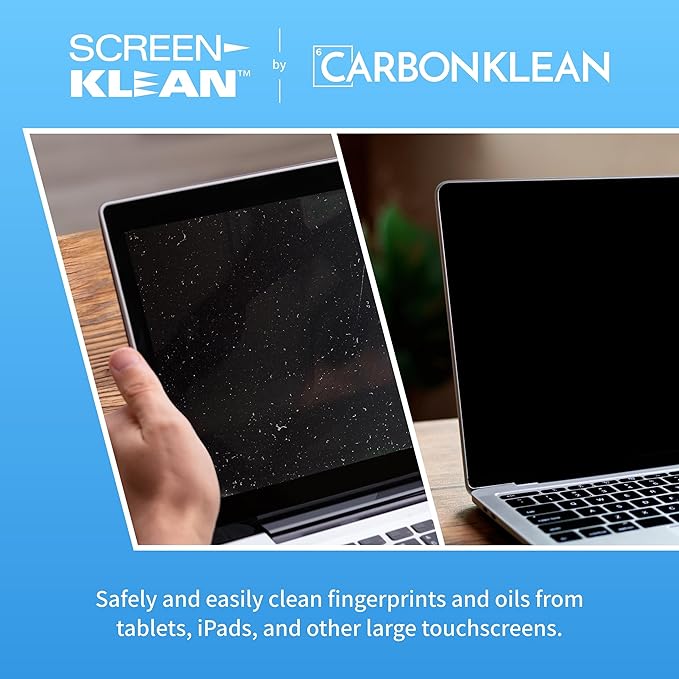 CarbonKlean ScreenKlean Tablet Screen Cleaner - Compatible with iPad, Android & Amazon Tablet - with Carbon Microfiber Tech-Injected Purple-1 Count (Pack of 1)