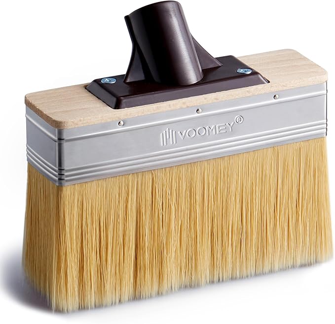 Voomey 7.5 Inch Deck Stain Brush, Heavy Duty Wood Stain Brush with Thick Soft Bristles, Wide Stain Applicator for Decks, Fences, Brick & Concrete Walls, Compatible with Long Handle Paint Pole