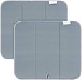 SINLAND Microfiber Dish Drying Mat Super Absorbent Dish Drying Pad for Kitchen Counter, Mat for Countertops or Sinks (16Inch X 18Inch, plaid greyx2)