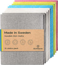 Original Swedish Dishcloth – Made in Sweden, 10 Cloths, Reusable & Biodegradable Cellulose Sponge for Kitchen, Suitable for All Surfaces, Odour Resistant Eco Cleaning – Multi-Coloured