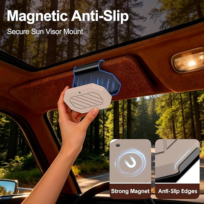 Car Air Freshener, 2-in-1 Stone Car Freshener with Visor Clip & Hanging Scent Diffuser, Natural Scent Stone Diffuser, Long-Lasting Odor Eliminator for Car or Home, Textured Grove