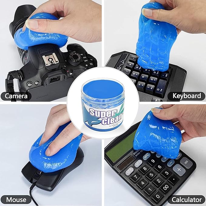 Cleaning Gel for Cars - Car Vent Keyboard - Dust Clear Kit, Home and Office Electronics, Reusable And Durable, Auto Air Vent Interior Detail Removal Putty, Speakers, Printers, Keyboards(2-Pack)