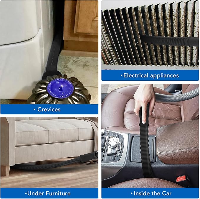 Sealegend Dryer Vent Cleaner Kit Vacuum Hose Attachment Compatible with Most Vacuum Cleaner, Quickly Lint Remover Cleaning Supplies, Black