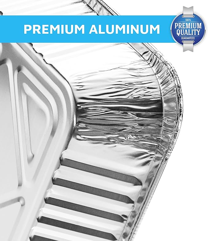 MontoPack Aluminum Foil Pans Half Size Roasting Chafing Pan | Bulk 30 Pack of 9x13 Tins for Cooking, Baking & Catering | Heavy Duty Disposable Cookware Steam Table Trays for Buffet & Food Prepping