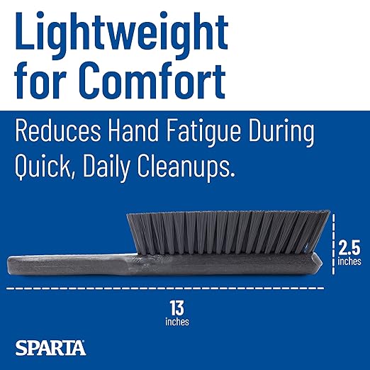 SPARTA Handheld Soft Counter Brush 8 Inch Bristle Span, Multi-Use Dust Brush with 5 Inch Handle for Tables, Countertops, and Delicate Surfaces, Polyester, Black