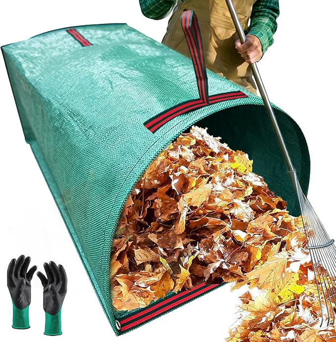 72 Gallon Leaf Collector, Reusable Yard Dustpan-Type Garden Bag, Heavy Leaf Pick up Tool Collapsible Lawn and Leaf Bag, Large Garden Yard Waste Container for Leaves, Lawn Debris, Grass Clippings