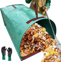 72 Gallon Leaf Collector, Reusable Yard Dustpan-Type Garden Bag, Heavy Leaf Pick up Tool Collapsible Lawn and Leaf Bag, Large Garden Yard Waste Container for Leaves, Lawn Debris, Grass Clippings