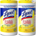 Lysol Disinfectant Wipes Multi-Surface Antibacterial Cleaning Wipes, Dorm Room Essentials For Disinfecting and Cleaning Lemon and Lime Blossom 80 Count (Pack of 2)