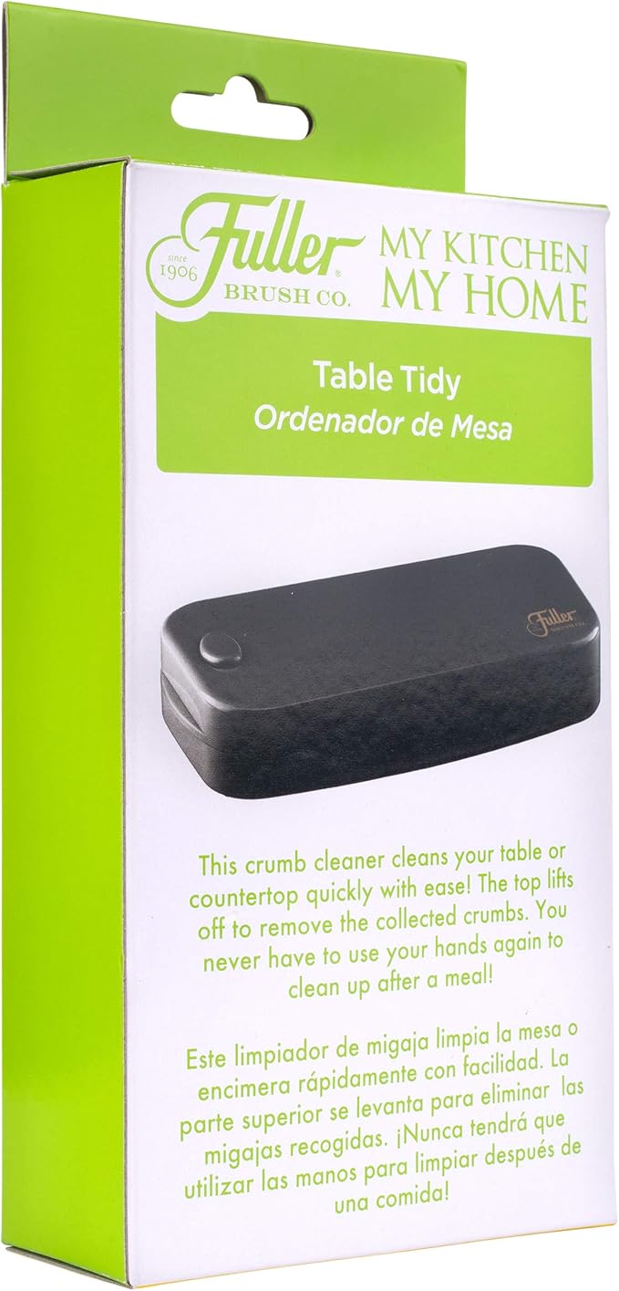Fuller Brush Premium Table Tidy – Handheld Crumb Sweeper for Tabletops – Compact Crumb Remover with Bristle Rows – Easy to Use, Durable & Portable Cleaning Tool, Black (Pack of 1)