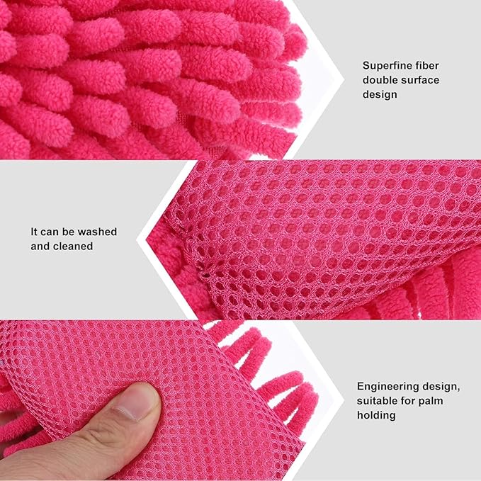 Pink Microfiber Whiteboard Eraser - Washable Dry Erase Sponge Mitt for Chalkboards, Markers, Classroom, Office, and Car Cleaning | Reusable Eraser for Whiteboards, Refrigerators, and Home Use（1 Pack ）