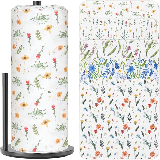25 Pack Reusable Tissue Paperless Towel Roll Washable Cotton for Kitchen Towels Zero Waste Products Replacement Tissue (RT-E)