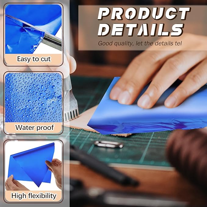 1 Roll Aluminum Metal Crafts DIY Foil 12 Inch x 20 ft 0.1 mm Thick for Art Project Aluminum Flashing Roll Wide Sheet Multipurpose Metal Sheets for DIY and Crafting Projects (Blue)