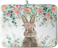 Easter Rabbit Dish Drying Mats for Kitchen Counter Easter Spring Watercolor Floral Bunny Absorbent Dish Drying Mat 18x24 Inch Absorbent Reversible Reusable Washable Dishes Drainer Mats