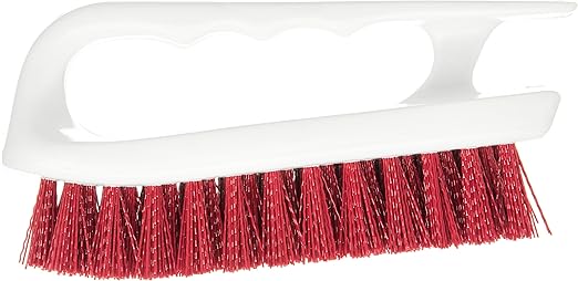 SPARTA 4002405 Ergonomic Iron-Shaped Handle Scrub Brush, 6", Red