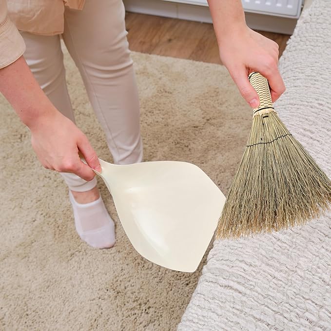 BESPORTBLE Small Woven Corn Whisk Broom with Short Handle for Bedroom Sofa Carpet Cleaning Compact Handheld Dust Sweeper for Home Use Mini Desktop Brush for Easy Dust Removal